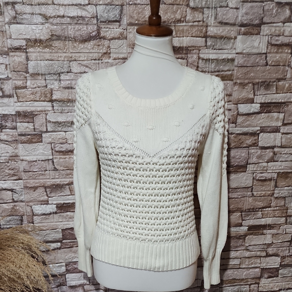 Lucky Brand Los Angeles Elegant Cream Sweater